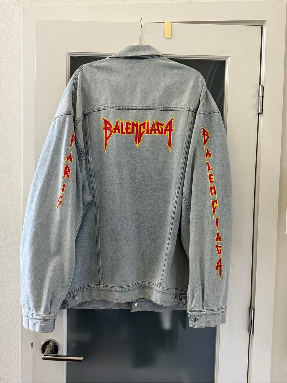 Balenciaga heavy metal Blue Denim Jacket size large / 3
